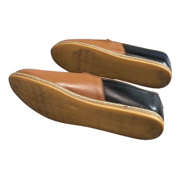 CHARIX - CAMEL BLACK SLIP ONS SHOES LOAFERS - HANDMADE FLATS - size 41.5 - Picture 8 of 14